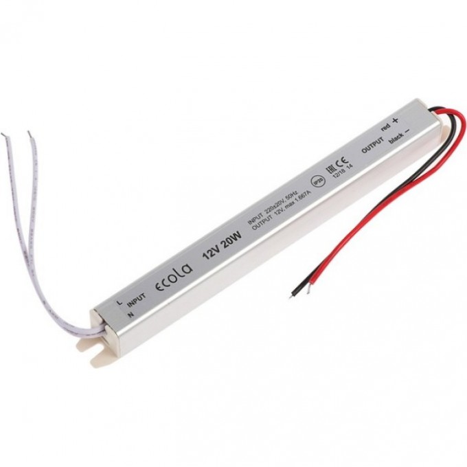 Блок питания ECOLA LED STRIP POWER SUPPLY для светодиодной ленты 20W 220V-12V IP20 B2T020ESB Блок питания ECOLA LED STRIP POWER SUPPLY для светодиодной ленты 20W 220V-12V IP20 B2T020ESB