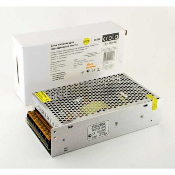 Блок питания ECOLA LED STRIP POWER SUPPLY для светодиодной ленты 250W 220V-12V IP20 B2L250ESB Блок питания ECOLA LED STRIP POWER SUPPLY для светодиодной ленты 250W 220V-12V IP20 B2L250ESB
