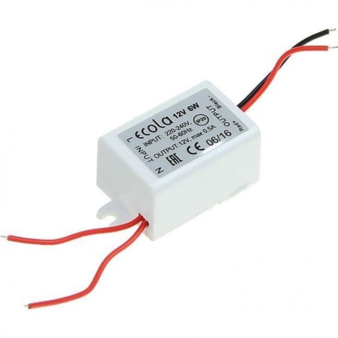 Блок питания ECOLA LED STRIP POWER SUPPLY для светодиодной ленты 6W 220V-12V IP20 B2M006ESB Блок питания ECOLA LED STRIP POWER SUPPLY для светодиодной ленты 6W 220V-12V IP20 B2M006ESB