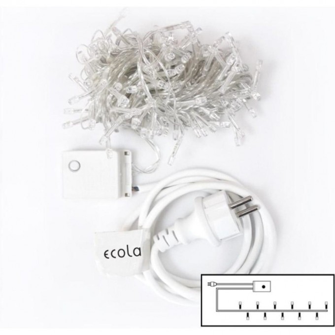 Гирлянда ECOLA LED 220V IP20 Нить 6м 100Led 4000K, 8 режимов, прозр.провод с вилкой N2YV06ELC Гирлянда ECOLA LED 220V IP20 Нить 6м 100Led 4000K, 8 режимов, прозр.провод с вилкой N2YV06ELC