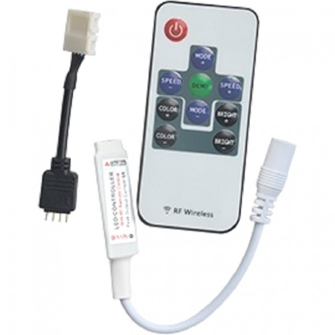 Контроллер ECOLA LED strip RGB RF mini controller 6A 72W 12V (144W 24V) с переходником и радиопультом управления CRFM72ESB Контроллер ECOLA LED strip RGB RF mini controller 6A 72W 12V (144W 24V) с переходником и радиопультом управления CRFM72ESB