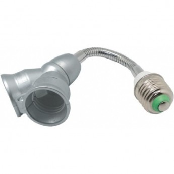 Переходник гибкий ECOLA BASE A7L27SEAY с цоколя E27 на 2хE27, 300мм, серебряный