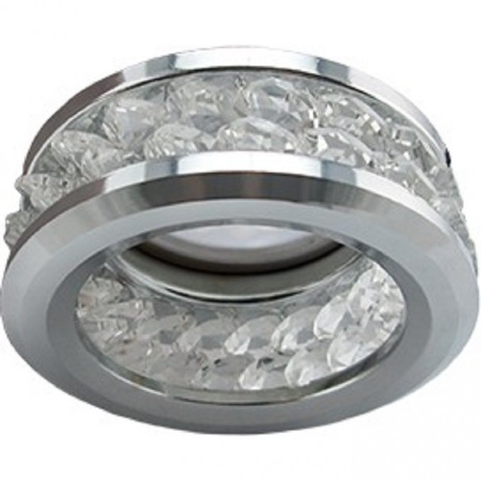 Светильник ECOLA MR16 DL1656 GU5.3 встр. круглый с хруст.(2 ряда) и ободком - Прозрачный / Хром 54x85 (кd74) FC1656EFF Светильник ECOLA MR16 DL1656 GU5.3 встр. круглый с хруст.(2 ряда) и ободком - Прозрачный / Хром 54x85 (кd74) FC1656EFF