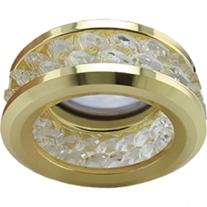 Светильник ECOLA MR16 DL1656 GU5.3 встр. круглый с хруст.(2 ряда) и ободком - Прозрачный / Золото 54x85 (кd74) FG1656EFF Светильник ECOLA MR16 DL1656 GU5.3 встр. круглый с хруст.(2 ряда) и ободком - Прозрачный / Золото 54x85 (кd74) FG1656EFF