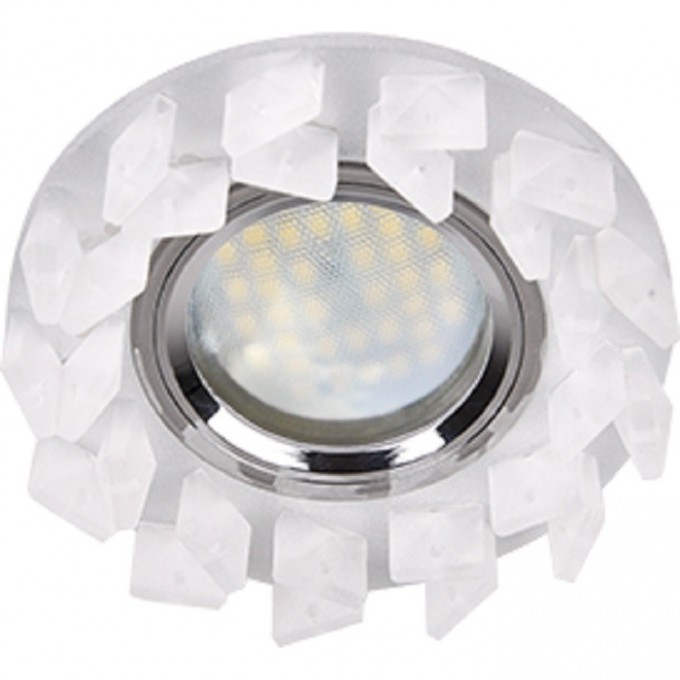 Светильник ECOLA MR16 DL1661 GU5.3 Glass Стекло Круг с крупными матовыми стразами Елочка 42x95 FN16RNECB Светильник ECOLA MR16 DL1661 GU5.3 Glass Стекло Круг с крупными матовыми стразами Елочка 42x95 FN16RNECB