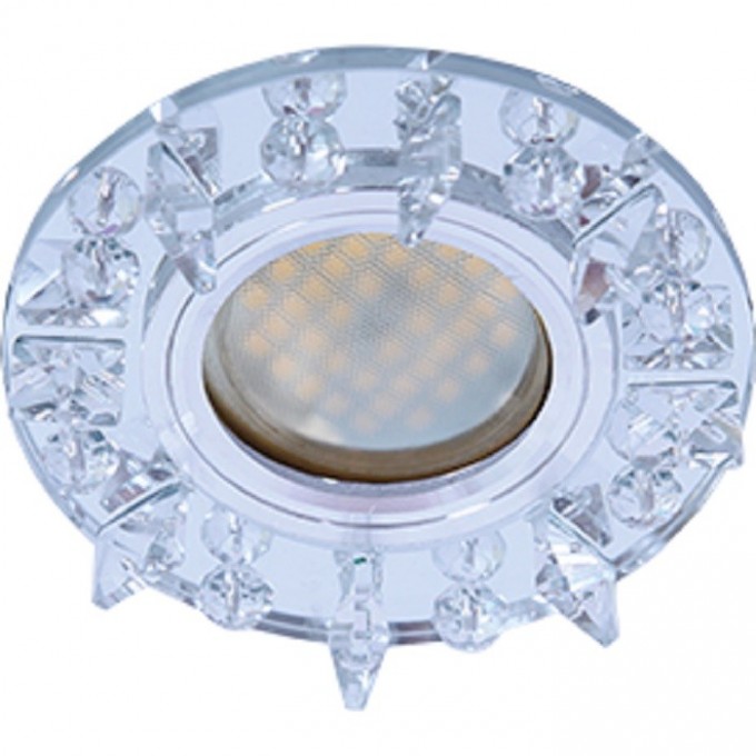 Светильник ECOLA MR16 DL1661 GU5.3 Glass Стекло Круг с квадратными прозрачными стразами 42x95 FK16RNECB Светильник ECOLA MR16 DL1661 GU5.3 Glass Стекло Круг с квадратными прозрачными стразами 42x95 FK16RNECB