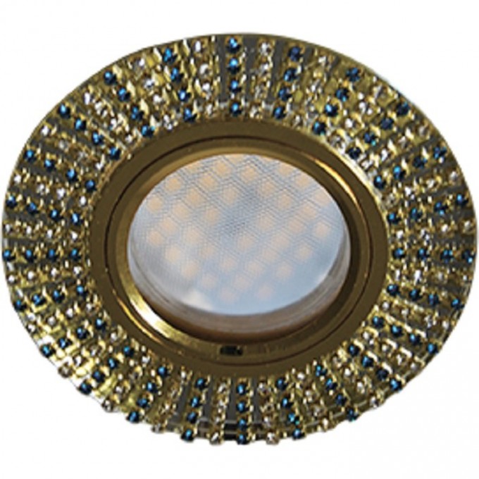 Светильник ECOLA MR16 DL1662 GU5.3 Glass Стекло Круг с прозр. и бирюз. стразами (оправа золото) 25х93 FM16RGECB Светильник ECOLA MR16 DL1662 GU5.3 Glass Стекло Круг с прозр. и бирюз. стразами (оправа золото) 25х93 FM16RGECB