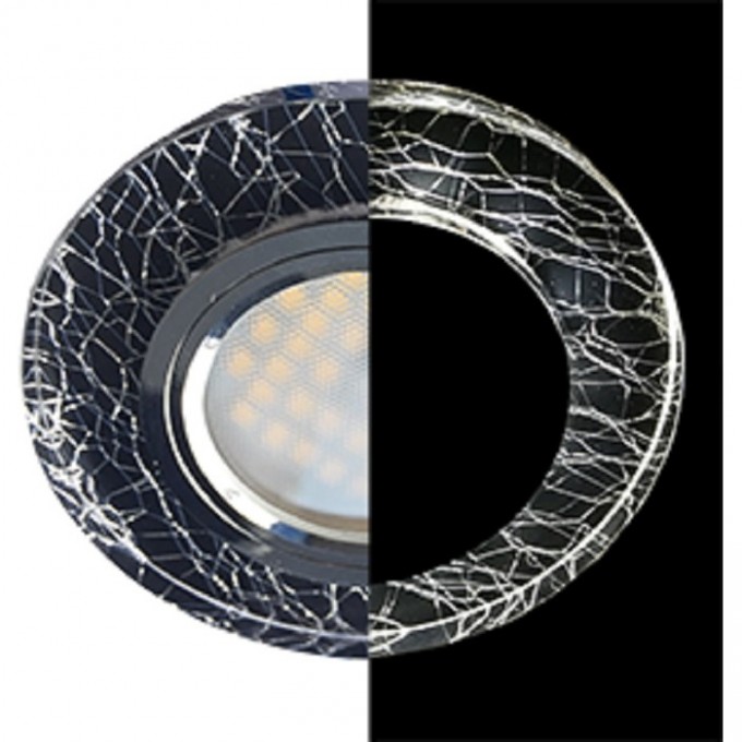 Светильник ECOLA MR16 LD1650 GU5.3 Glass Стекло с подсветкой Круг Колотый лед на черном / Хром 25x95 (кd74) SE1650EFF Светильник ECOLA MR16 LD1650 GU5.3 Glass Стекло с подсветкой Круг Колотый лед на черном / Хром 25x95 (кd74) SE1650EFF