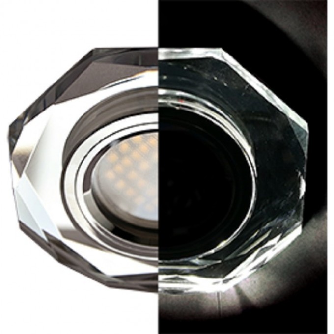 Светильник ECOLA MR16 LD1652 GU5.3 Glass Стекло с подсветкой 8-угольник с прямыми гранями Хром / Хром 25x90 (кd74) SC1652EFF Светильник ECOLA MR16 LD1652 GU5.3 Glass Стекло с подсветкой 8-угольник с прямыми гранями Хром / Хром 25x90 (кd74) SC1652EFF