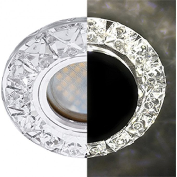 Светильник ECOLA MR16 LD1661 GU5.3 Glass Стекло Круг с крупными прозр. стразами Конус с подсветкой/фон зерк./центр.часть хром 38x95 SK16RGEFB Светильник ECOLA MR16 LD1661 GU5.3 Glass Стекло Круг с крупными прозр. стразами Конус с подсветкой/фон зерк./центр.часть хром 38x95 SK16RGEFB