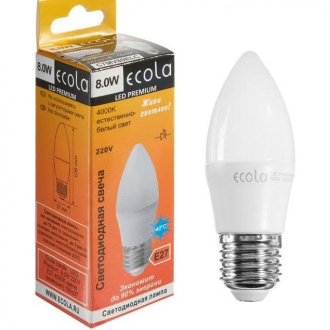 Светодиодная лампа ECOLA CANDLE LED PREMIUM C4MW10ELC Светодиодная лампа ECOLA CANDLE LED PREMIUM C4MW10ELC