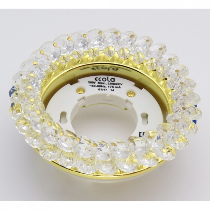 Встраиваемый светильник ECOLA GX53 H4 GLASS прозрачный, золото FD53RYECB Встраиваемый светильник ECOLA GX53 H4 GLASS прозрачный, золото FD53RYECB