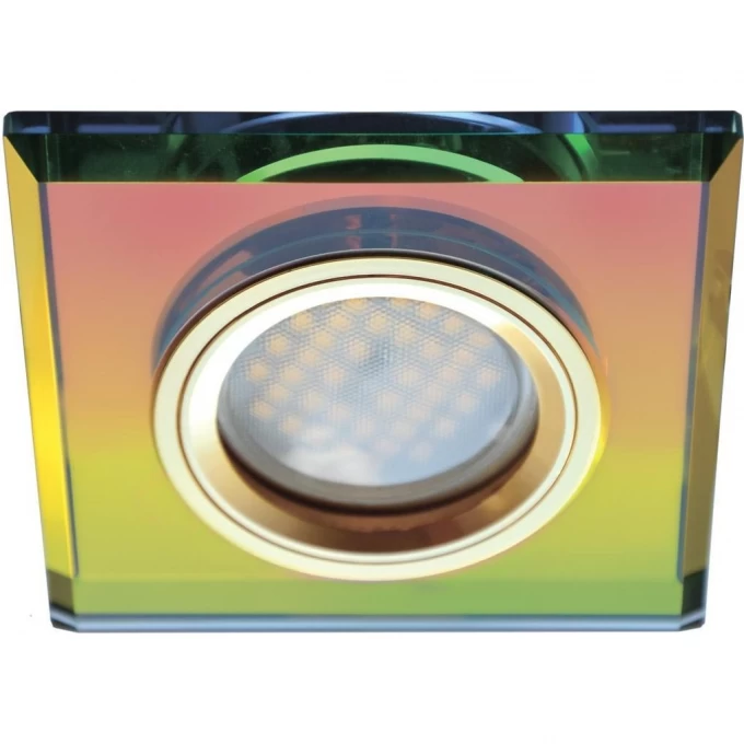 Встраиваемый светильник ECOLA MR16 DL1651 GLASS мультиколор, золото FM1651EFF Встраиваемый светильник ECOLA MR16 DL1651 GLASS мультиколор, золото FM1651EFF